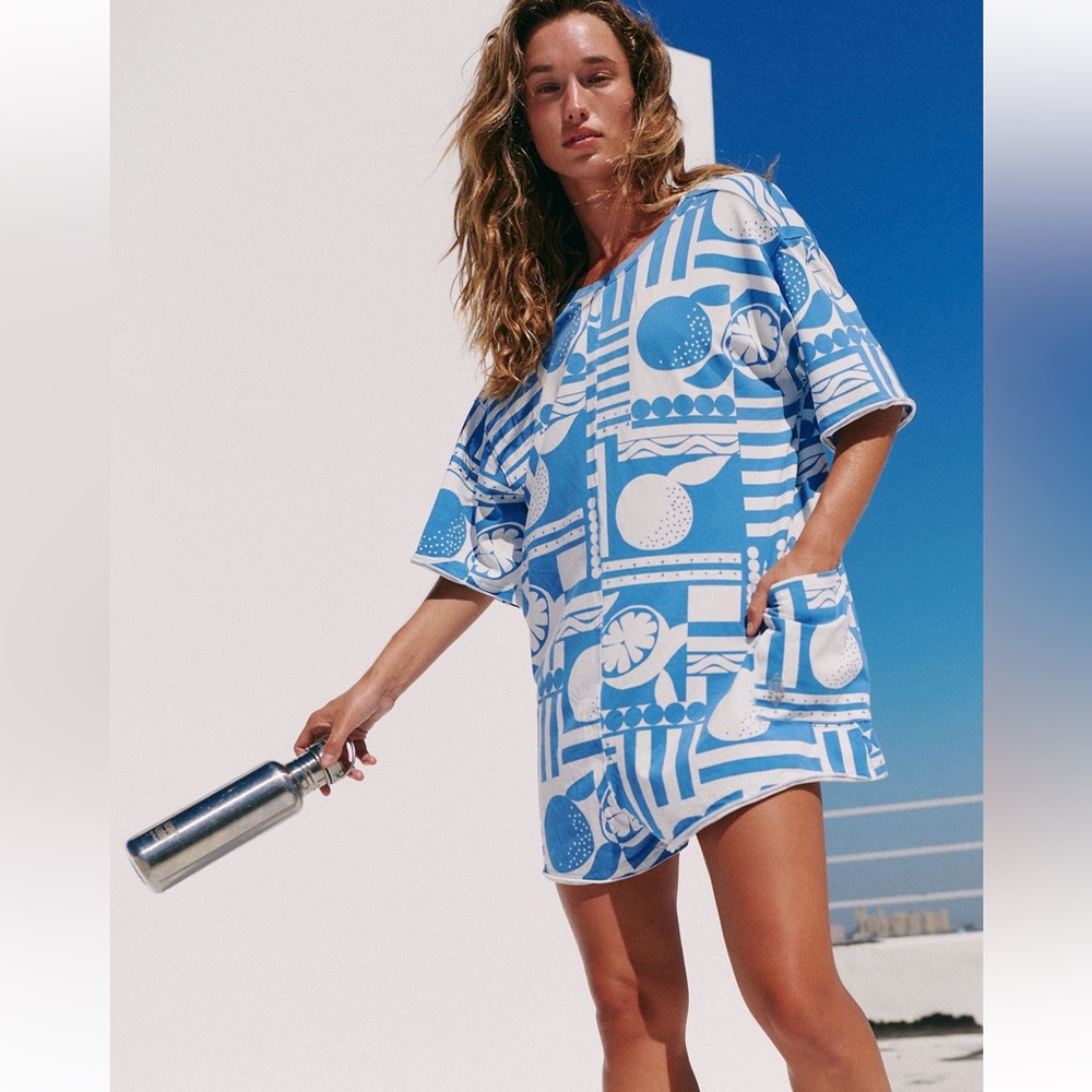 NWT Free People Hot Shot Printed Tee Romper